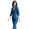 Femmes deux pièces pantalons 2023 femmes ensembles bureau dame formel pantalon costumes femme automne hiver affaires Blazer ensemble mode pantalons vêtements