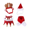 Vêtements pour chiens 1 ensemble drôle chapeau de noël longue durée couvre-chef pour animaux de compagnie amical pour la peau garder au chaud mignon chaton chiot bandeau écharpe