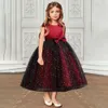 Flickans klänningar Kids Girl Princess Party Dresses Lace Dress Children Bridesmaid klädbollsklänning Kom för Girl Prom Pageant Wedding W0224