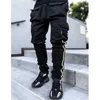 Fashion GODLIKEU Cargo Pants Spring And Autumn Men's Jeans Stretch Multi-Pocket Reflective Straight Sports Fitness Casual Trousers Joggers