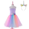 Девушки платья для девушек цветочные платья Принцесса Лонг -платья Новое 2019 Girls Prom Prom Promply Tutu платье с повязкой на голове для детей для детей w0224