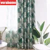 Tenda Tende oscuranti stampate tropicali per soggiorno Foglie verdi Palma Tulle Velo Fodera Camera da letto Cortinas Trattamenti per finestre