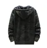 Hoodies masculinos moletom tendência inverno lã camisola cardigan camuflagem jaqueta magro na moda com capuz 230302