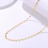 Chains Pure Solid 999 24K Yellow Gold Lip Necklace 2mmW Lucky Coffee Chain Women Gift