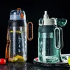 Vattenflaskor 1600 2100 ml Sport utomhusläcka Proof Fitness Gym Training Straw Cup Shaker med bärbart handtag 230302