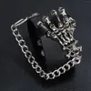 Charm Bracelets Punk Pu Deri Bilezik Zincir Ayarlanabilir Gotik Kaya Bilekleri Erkekler İçin Kadın Genç Kızlar Günlük Tatil Giymek