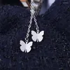 Pendant Necklaces Cute Double Butterfly Necklace For Women Aesthetic Animal Clavicle Long Chain Bijoux Femme Birthday Gift