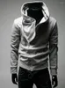 Sweats à capuche pour hommes Diagonal Zipper Hoodie British Split Solid Color Coat Cardigan