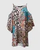 Повседневные платья женская летняя мода леопардовый принт холодный плечо три четверти ежедневно мини -платье от отдыха