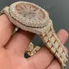 Topkwaliteit horloges diamanten horloge luxe natuurlijke tweekleurige two tone horlogemerk aangepaste waardelige stalen stalen diamant bezaaid ijs uit mannen vrouw