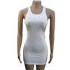 Casual Dresses Women Sexy Dress Solid Color Sleeveless Cut Out Backless Bodycon Mini For Party