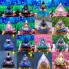 Estatuetas decorativas Árvore da vida Orgonita Pirâmide Cristais de cura Energia Reiki Chakra Meditação Meditação Resina Pedra Lucky Gather