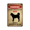 VARNING HUND Vintage Tin Sign Metal Sign Lover PET Sign Skyddad väggdekor Plack Farm Home Kennel Doghouse Decoration Personliga tennskyltar Storlek 30x20cm W01