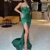 Abiti da festa Modern Emerlad Green Sweetheart Mermaid Prom Dress Fessura lunga con perline Abito da sposa sexy per le donne Indossa abiti personalizzati