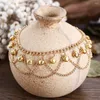 Anklets Vintage Chain Anklet Women Gril Tassel Bells Sound Gold Metal Ankle Bracelet Foot Jewelry Beach