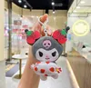 INS Cute Cinnamoroll Kuromi Plush Keychain Jewelry Schoolbag Backpack Ornament Hanger Kids Toy Gifts About 12cm