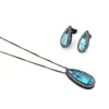 Collier boucles d'oreilles ensemble Lucky Sonny Aqua Blue Fusion bijoux goutte d'eau Lindo Joyeria CZ cristal Brincos collier Semijoyas