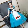 Girl's Dresses Alice Come For Girls Rolle Spela Fancy Princess Dress Big Bow on Back Kids Elegant Summer Frock Clothing W0224