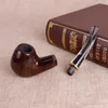 Smoking Pipes New carved black sandalwood grinding cigarette, curved hammer, portable cigarette smoking pipe for men