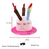 Dog Apparel Cute Pet Hat Beanies With Birthday Cake Candles Gift Design Party Headwear Accessory Outdoor Cap