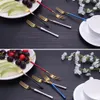 Forks 4pcs Gold Tea Creative Stail Stain Coffee Higrics Accessories Accessories Decoration Decoration 230302