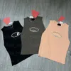 Brand Women T -shirt Luxe ontwerper Jongedame meisjes gebreide vest sexy borst hollow design tanktops