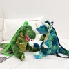 School Bags Fashion parent-child Creative 3D Dinosaur Backpack Cute Animal Cartoon Plush Backpack Dinosaurs Bag for Children Kids Gifts 230302