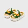 Slipper Indoor Slippersboy winter slipperFlax Cotton Frog Platform Winter Home Shoes Green Lovely Non Slip Slides Girls Comfortable T230302