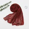 Scarves Fashion Crinkle Pleated Printed Hijab Scarf Women Muslim Shawls Headscarf Cotton Viscose Head Wrap Bandana Foluard TurbansScarves Ki