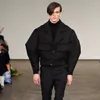 Ternos masculinos Terno da jaqueta 6xl para homens Estrutura fofa solta Alternativa geométrica de lã curta Blazer de blazer de cenas