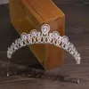 Haarclips Silver Color Rhinestone Crown en Tiara Wedding Jewelry Accessories for Women Bridal Headpiece C040