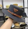 Caps Designer Hatts for Women Men Designer Straw Hat Flat Top Hat Högkvalitativ män och kvinnors samma triangel Sun Visor