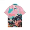 Moda Hawaii Floral Print Beach Circhas de praia masculino Camisa de boliche de seda casual Tshirts Hawaiian Men verão Manga curta Camisa de vestido solto M-3xl