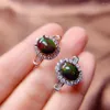 Cluster Rings Opal Ring Real And Natural Black 925 Sterling Silver For Man Or Woman