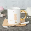 Canecas copos de café canecas para chá de chá de cerâmica coffe fofa kawaii café