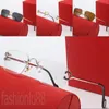 نظارات شمسية من Rimless C للمرأة الإبداعية مع نظارات الرجال مع الذهب المطلي بالذهب Classcial Classcial De Solly Simply Designer Mens Sunglasses AAAAA PJ039 B23