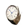 Avanadores de punho de 41mm Geervo sem logotipo Dial branco Dial asiático ETA6498 17 Jóias Movimento mecânico do vento Blue Hands Watches Men Watches Gr23-21