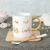 Canecas copos de café canecas para chá de chá de cerâmica coffe fofa kawaii café