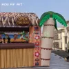 6mLx4mW 2023 Новый стиль Tropic Inflatable Tiki Bar с оригинальным островитянским фоном Бамбуковый забор и кокосовая пальма с воздуходувкой для отпуска или торговли на продажу