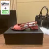 サンダルcnelドレスシューズブロックヒールプリントラムシンサンダルローヒールハイチャンキーヒール豪華なオープントゥー7cm 3cm足首ストラップサマーパーティーウェディングシューズ付き