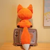 Cute little fox plush doll big tail fox gives her friend birthday gift creative spoof pillow