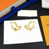 Luxury classic designer earrings high quality fashion female hoop earrings luxury design stamp stainless steel gold plated earrings ladies party gift wholesale