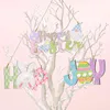 Party Decoration 2023 Happy Spring Letter Wooden Color Painting Easter Egg Joy Pendant Festival DIY Home Ornaments Decorations