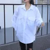 Camicette da donna Camicie da donna Bianco Plain Loose Streetwear Donna 2023 Primavera Autunno Top Bf manica lunga Blusas Jacket