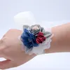 Decorative Flowers Wrist Corsage Bridesmaid Sisters Hand Artificial Bridal For Wedding Dancing Party Decor Prom Accessories