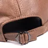 Boll Caps Ry9112 Märke manlig casual äkta läder baseball mössa för män äkta cowhide svart/beige pappa hattar mens stor brim cool hatt 230303