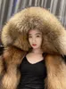 Femmes fourrure hiver amovible doublure Faux raton laveur manteau pour femmes ample femme grand col avec moyen Long 2023