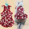 Cat Costumes Puppy Dress Stylish Pet Summer Pullover Skirt Thin Clothes Fashion Cotton For Daily Wear