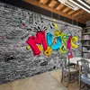 Sfondi Drop Carta da parati murale personalizzata Creative Graffiti Art Music Brick Painting KTV Decorazione domestica Carta da parati Pianta