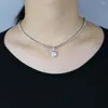 Choker Iced Out 3mm CZ Tennis Chain Bling 5A Cubic Zirconia Heart Prendant Necklace for Women Lover 2023 عيد الحب هدية